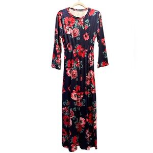 Women’s size XXL Floral Navy Maxi Dress